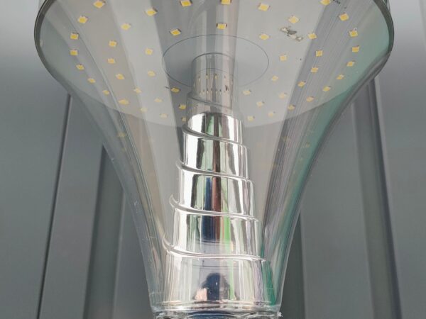 The underside of the LED light