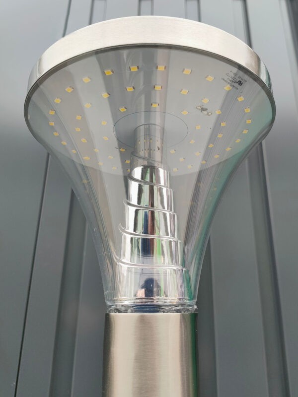 The underside of the LED light