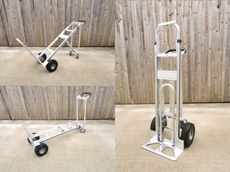 This is one of the best hand truck in the market. In the picture you can see the three features which are handtruck, flatbed and 45 degree angle