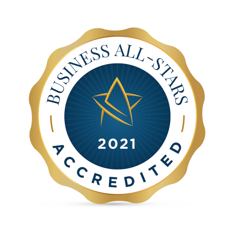 Logo that states Business all stars accredited 2021