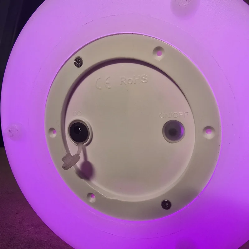 The LED Pot is purple and the charging port is shown