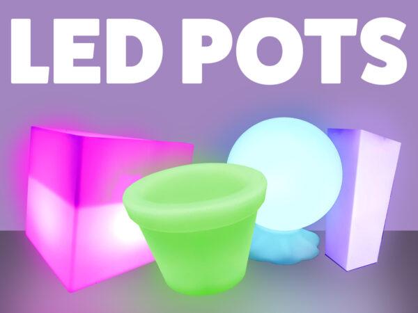Garden LED pots on a purple backdrop