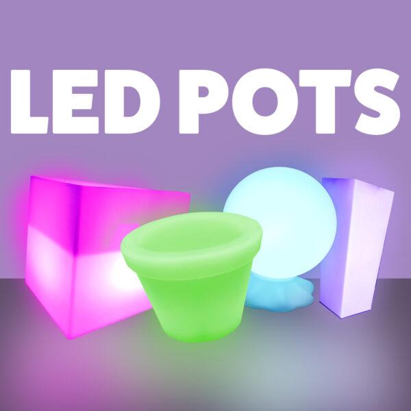 Garden LED pots on a purple backdrop