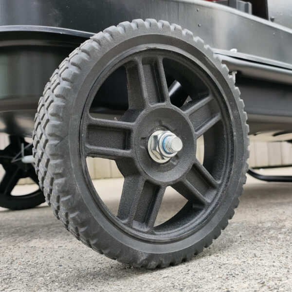 A close up look at The supporting wheels