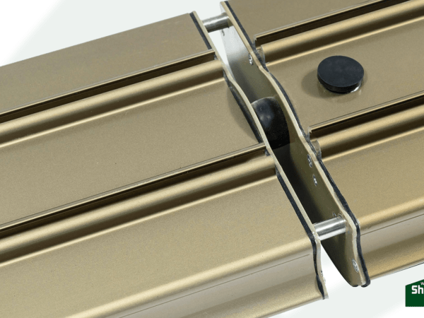 The golden back of the bluetooth heater with speaker