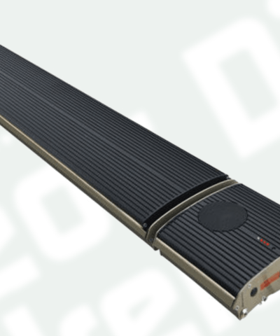 A full width view of the heater with speaker