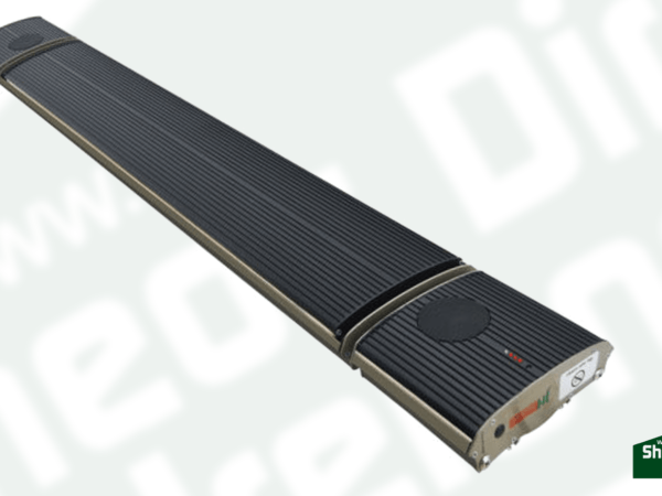 A full width view of the heater with speaker