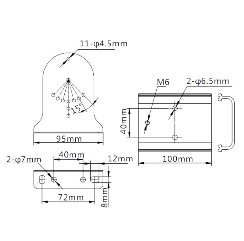 The first part of the instructions just shows the three main parts involved, their dimensions, and how the line up side by side. 