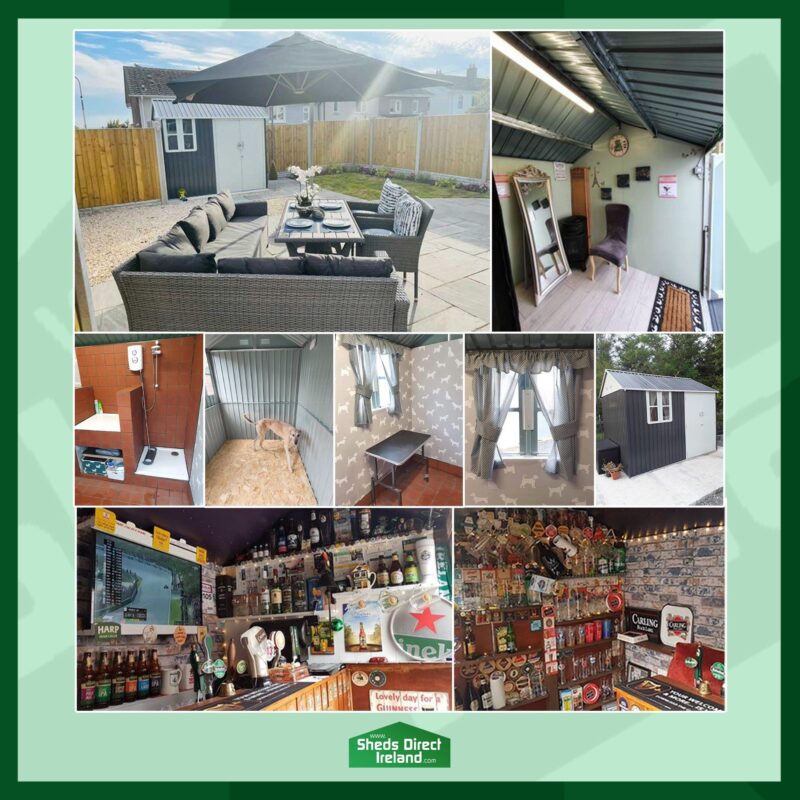 A picture collage of people's shed transformations