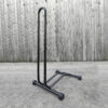 A 45 degree view of the large, bike stand from Sheds Direct Ireland. It is black and in this image you can more clearly see the rubber stopper feet.