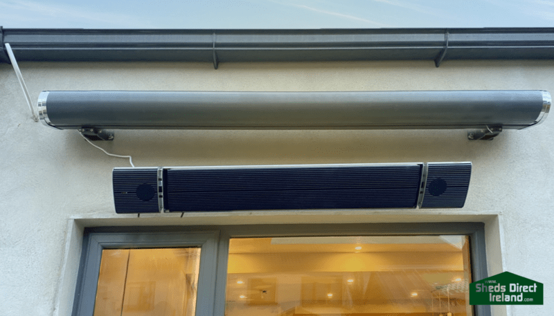 The Ronan Heating heater mounted outside a house above a window