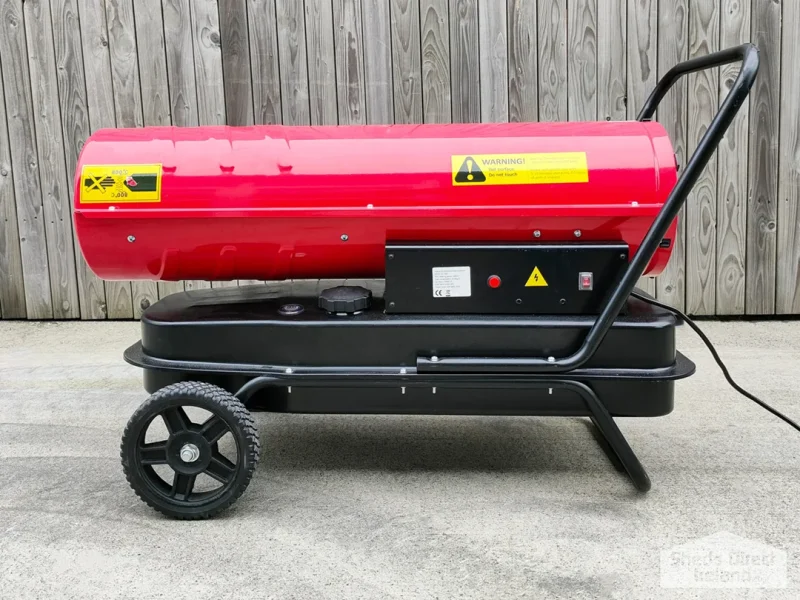 The side profile of the rocket heater