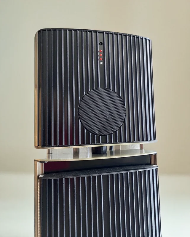Macro detail on the head of the Ronan Heating infrared heater