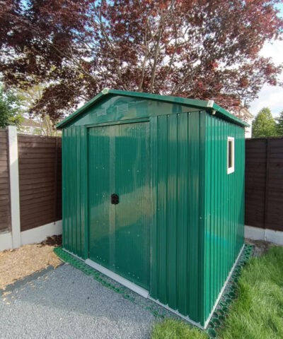 Side view f the classic shed in a garden in Meath