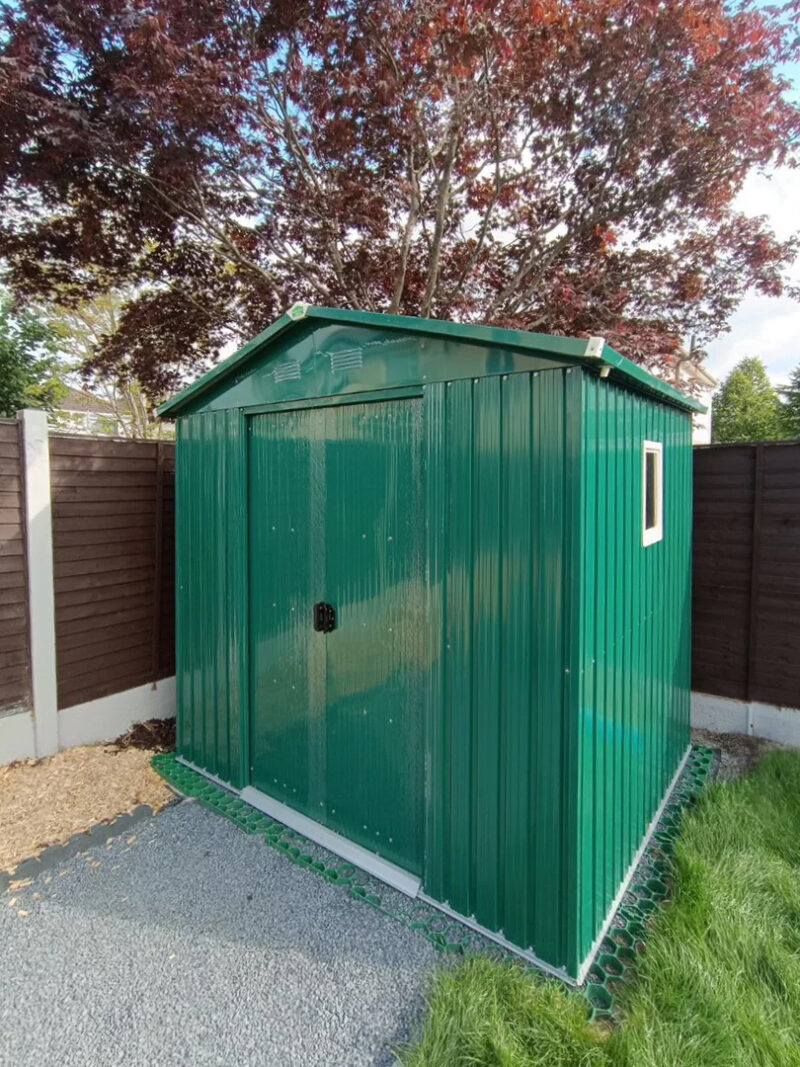 Side view f the classic shed in a garden in Meath
