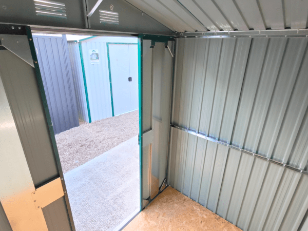 An internal view of the 6ft x 5ft shed looking towards the door