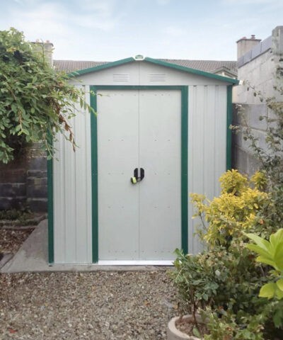 6ft x 5ft steel shed in white