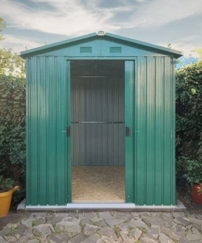 6ft x 5ft steel shed in green