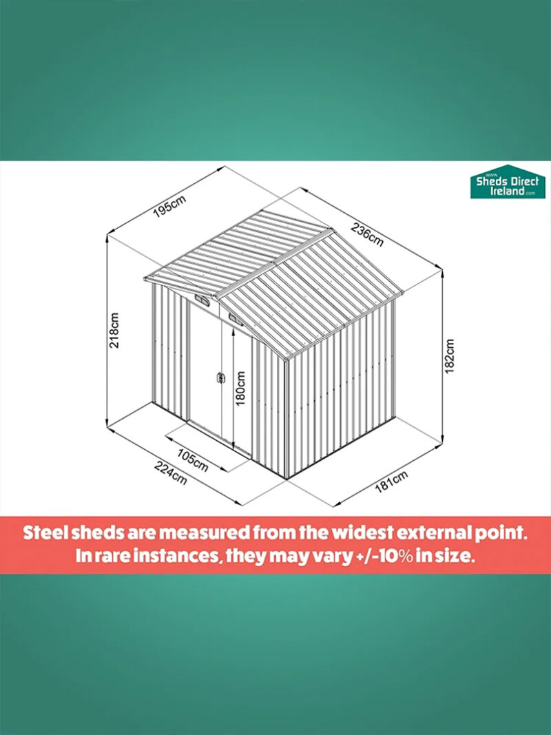 8ft x 6ft classic sheds' dimensions