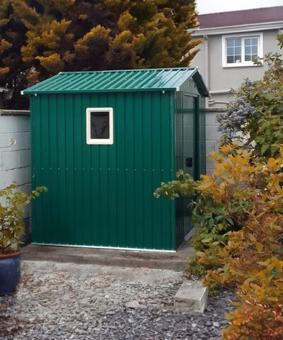 The 8ft x 6ft steel shed in green