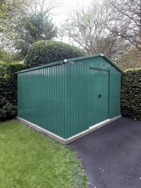 The 9ft x 10ft classic garden shed in a dublin gaden