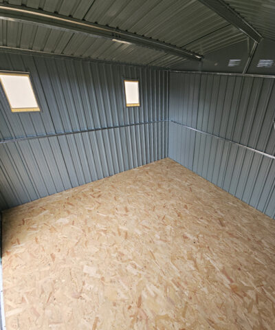 Inside the 9ft x 10ft steel shed