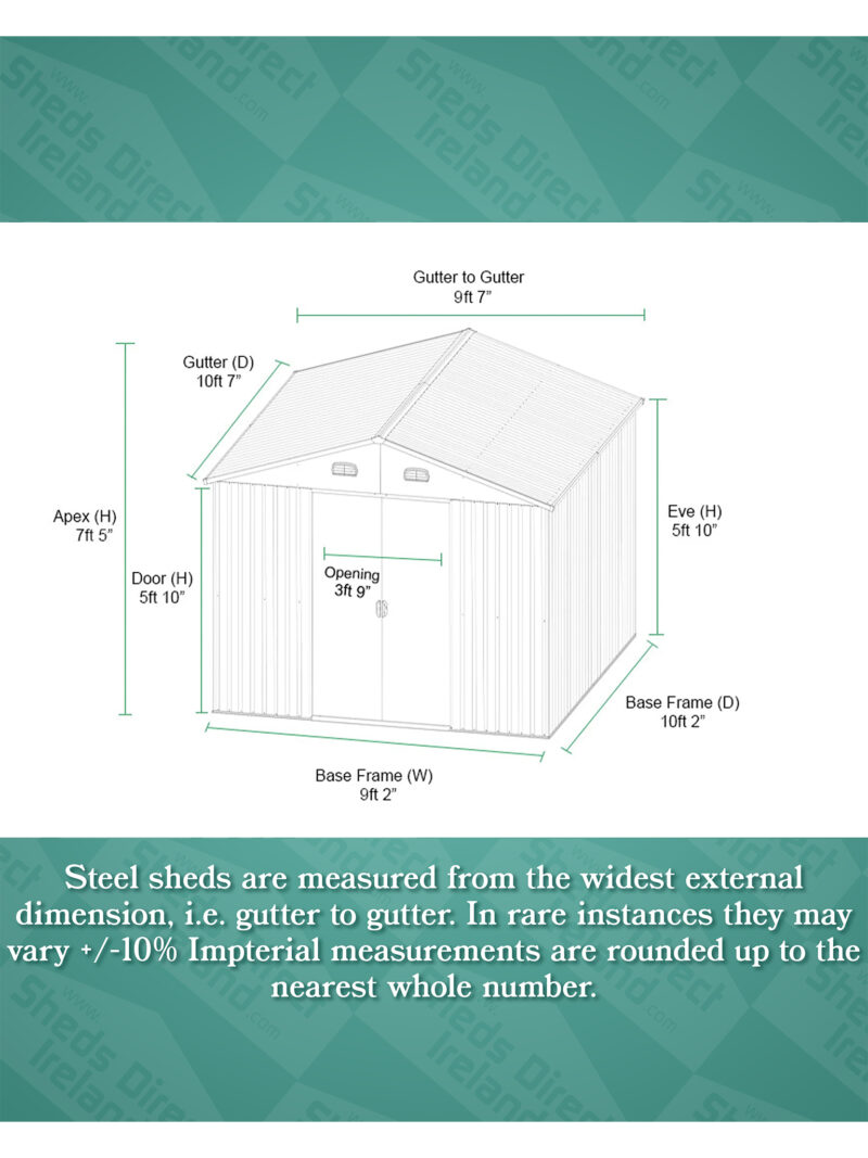 9ft x 10ft shed dimensions