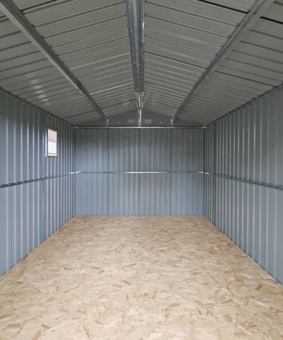 interior view of the 9ft x 10ft steel shed