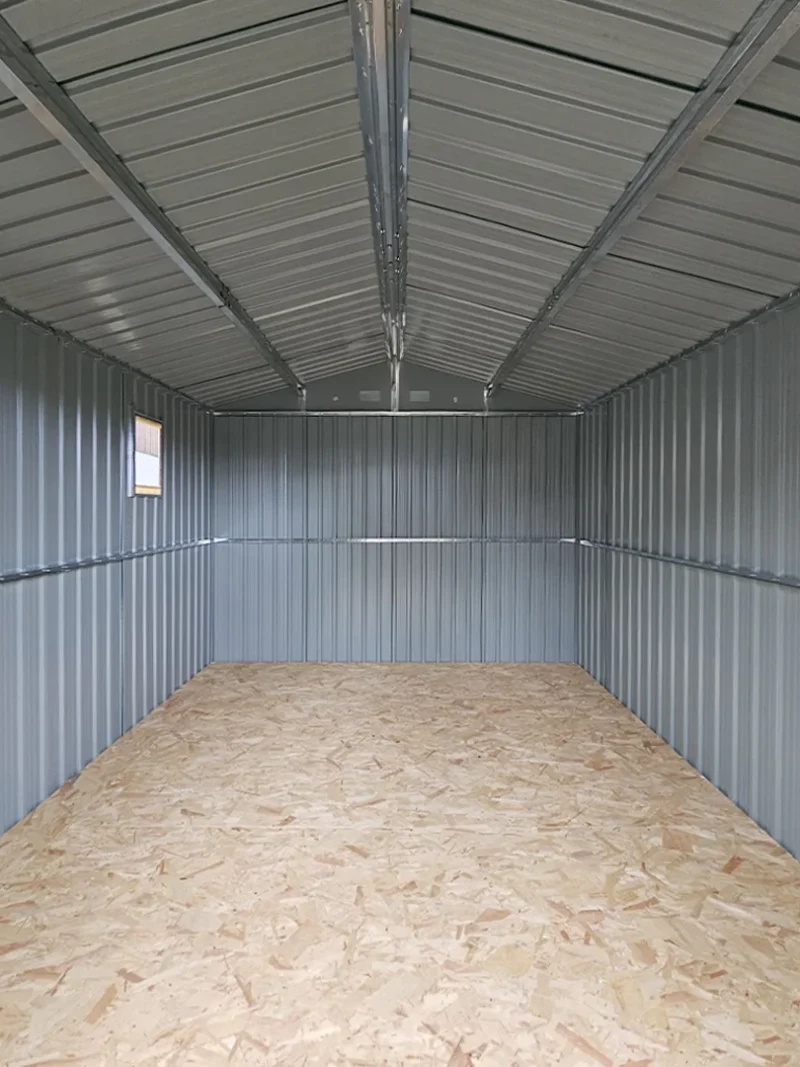 interior view of the 9ft x 10ft steel shed