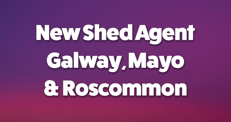NEW SHED AGENT IN GALWAY, MAYO AND ROSCOMMON WITH ABSTRACT PURPLE BACKGROUND