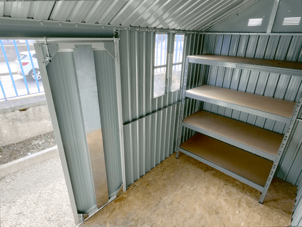 An interior view of the steel cottage shed