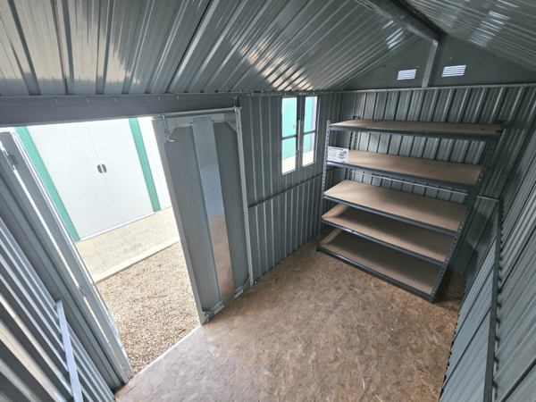 An internal view of the cottage shed