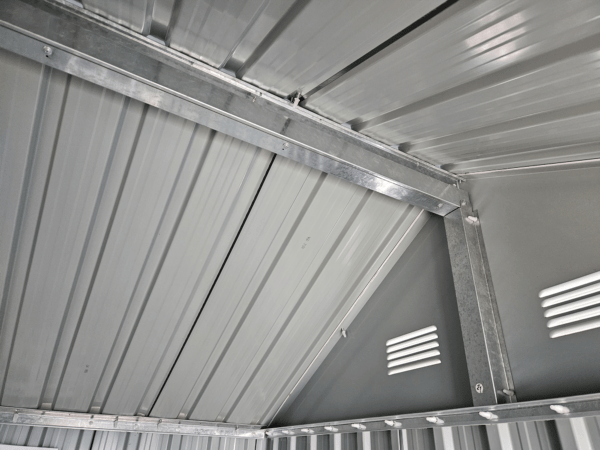 A view of the inside of the ceiling of the shed