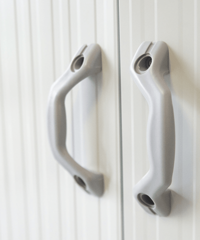 The handles on the cottage shed