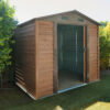 The Woodgrain 8ft x 6ft budget shed in a garden in Cork