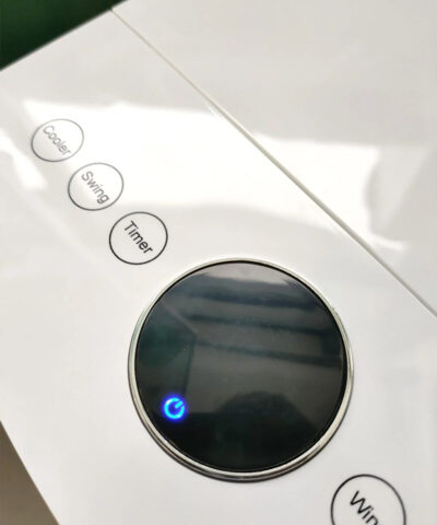 The digital controls on the air cooler