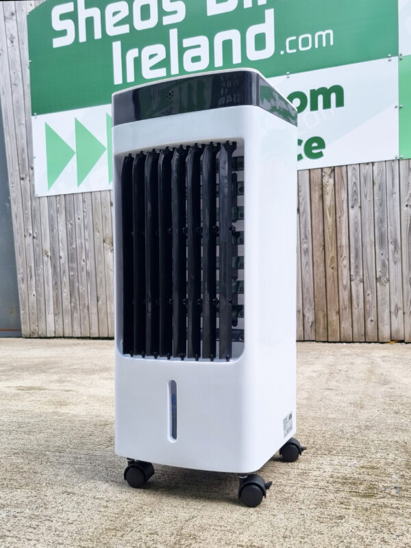 The Air Cooler as seen at a 45 degree angle outside the Sheds Direct Ireland showroom