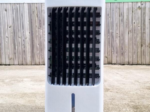 A front angle view of the Air Cooler on the Sheds Direct Ireland showroom floor