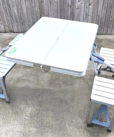 an above view of the picnic table