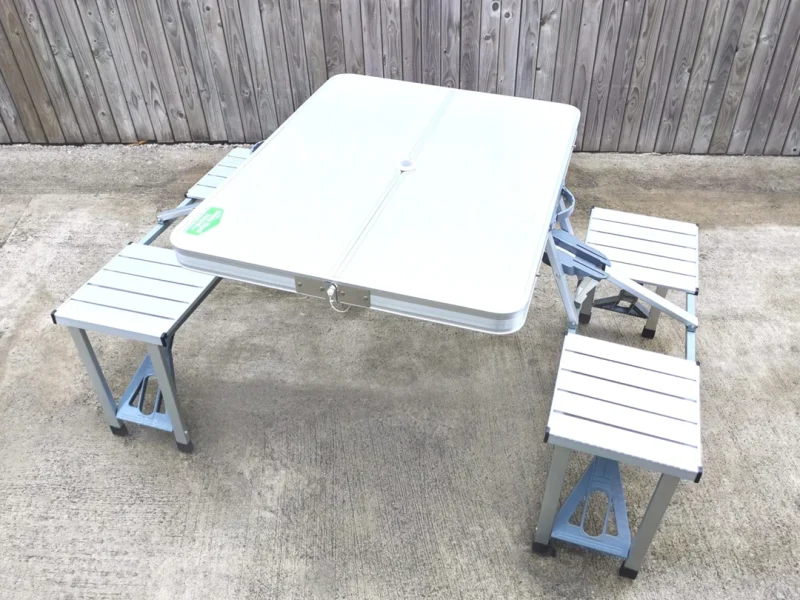 an above view of the picnic table