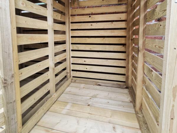 wooden bin store inside where you store bin