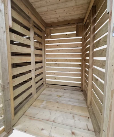 interior view, wooden bin store