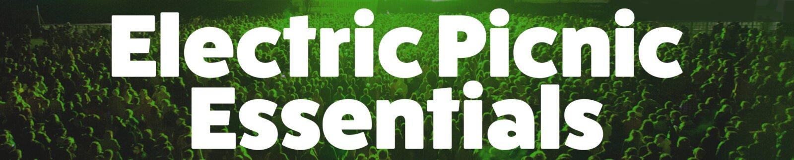 Green banner with the words Electric picnic