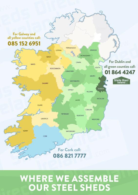 A Map of Ireland where we deliver