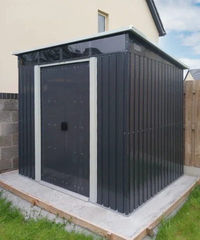 pent shed in a garden in Meath