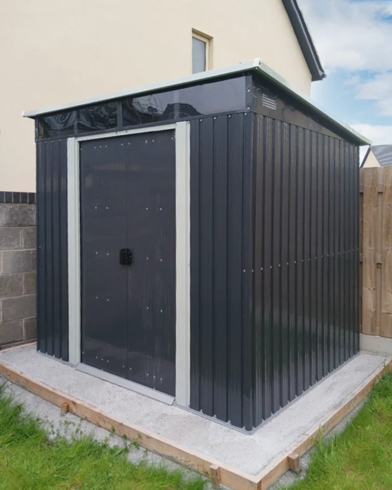 pent shed in a garden in Meath