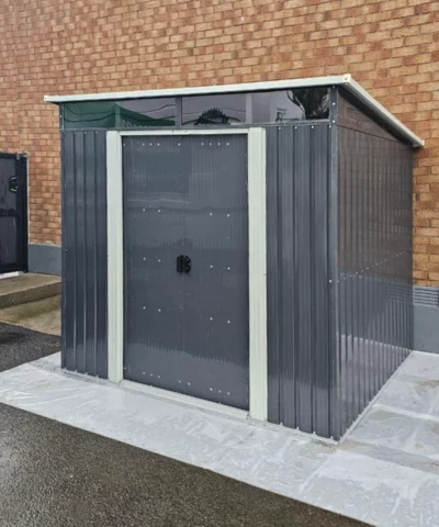 Steel Pent garden shed in a courtydard in Dublin