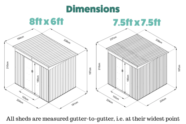 Pent Sheds Dimensions