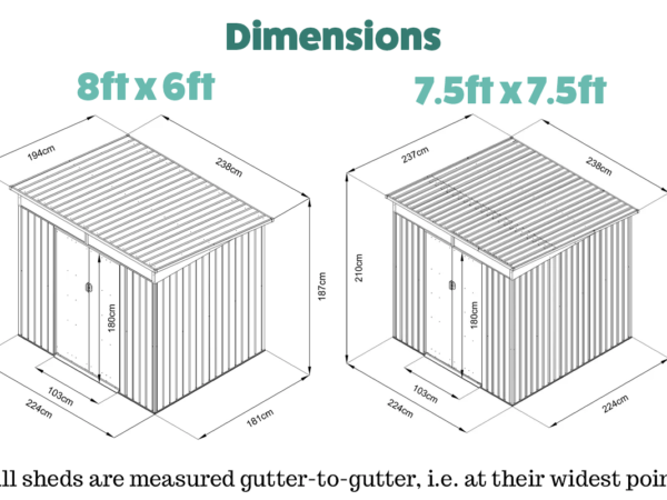 Pent Sheds Dimensions
