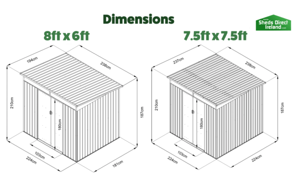 Steel Pent Shed Dimensions